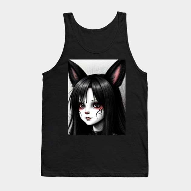 Anime wolf girl Tank Top by Skandynavia Cora